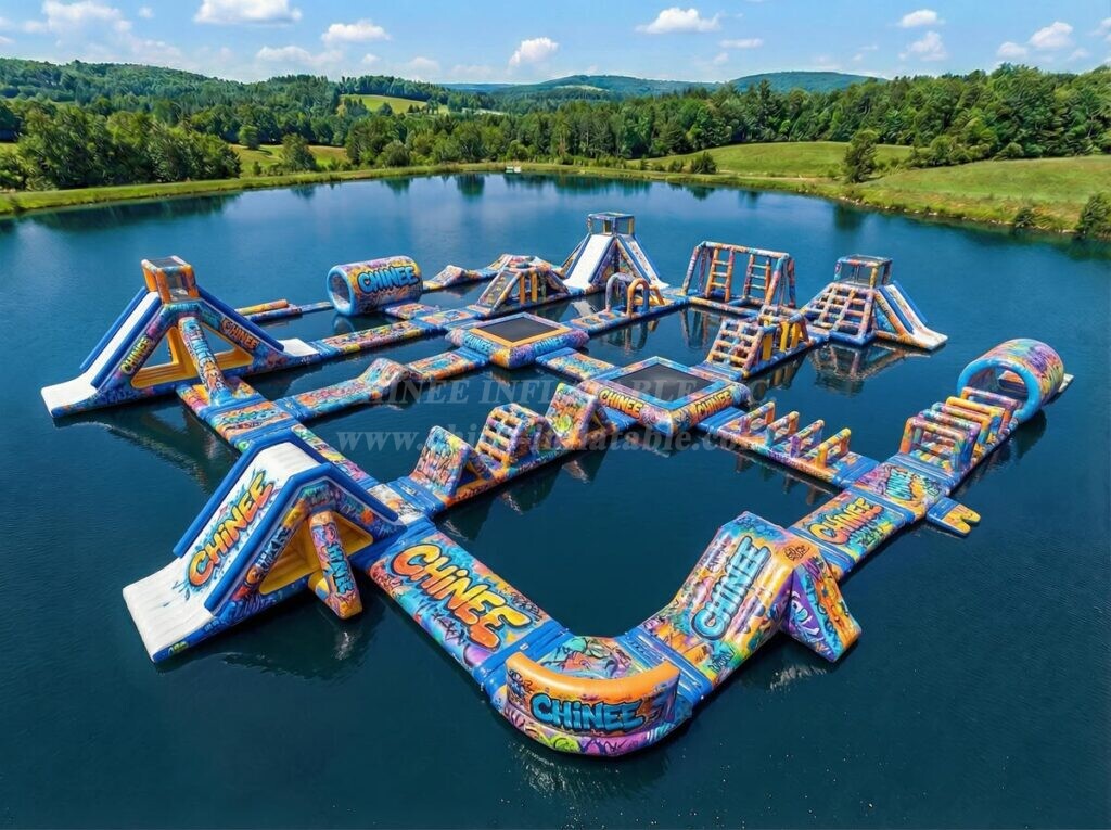 S790 Graffiti Theme Inflatable Water Park